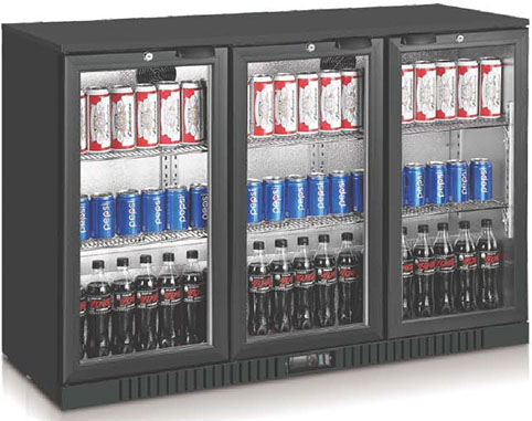 Wine Fridge Manufacturer in China: 308-Liter Three Door Back Bar Fridge Beer Fridge Wine Fridge Display Cabinet