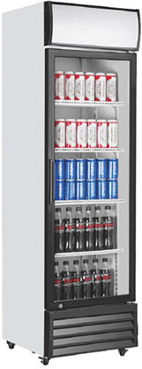 Chinese Beverage Refrigerator Manufacturer: 360~430-Litre Single Door Fan Cooling Upright Beverage Refrigerator Showcases